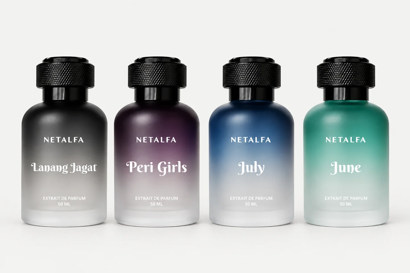 Pilihan botol NETALFA dengan warna gradasi